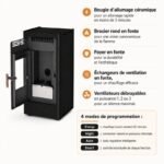 PACK Poêle à granulés silencieux étanche fonte BR9 PREMIUM + Kit ventouse Dinak – Image 2